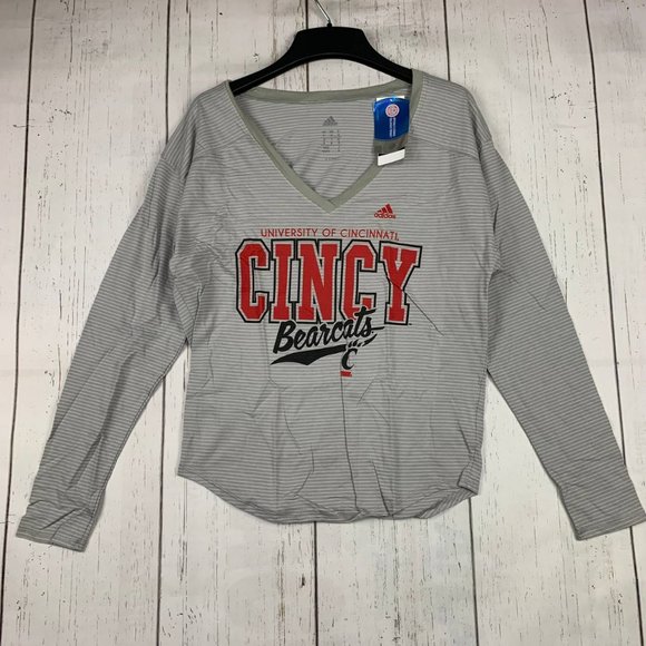 Cincinnati Bearcats NCAA Small Adidas‎ Long Sleeves Shirt Gray New Woman - Picture 1 of 6